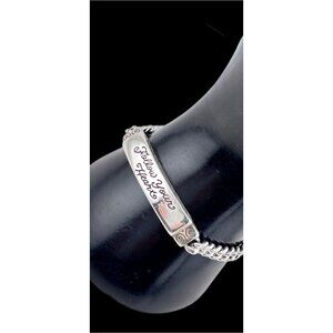 Brighton Follow Your Heart Silver Bar ID Bracelet 7"-8”